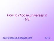 How to choose a university in US