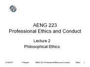 AENG 223 Professional Ethics and Conduct