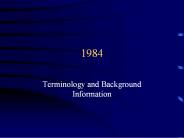 Terminology and Background Information