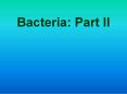 Bacteria: Part II PowerPoint PPT Presentation