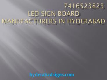 LED sign board manufactures in hyderabad