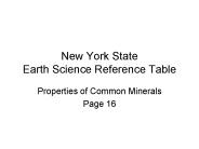 New York State Earth Science Reference Table