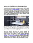 Advantages and Features of Designer Radiators PowerPoint PPT Presentation