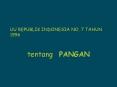 UU REPUBLIK INDONESIA NO. 7 TAHUN 1996 PowerPoint PPT Presentation