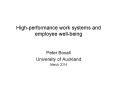 High-performance work systems and employee well-being PowerPoint PPT Presentation