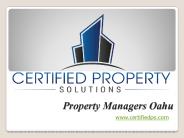 Oahu Property Management Business