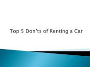 Top 5 Don’ts of Renting a Car