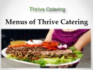 Menus of Thrive Catering