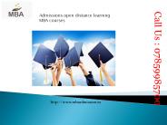 Admissions open distance learning MBA courses
