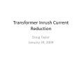 Transformer Inrush Current PowerPoint PPT Presentation