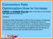 Conversion Rate Optimization:How to Increase CRO – CRB Tech