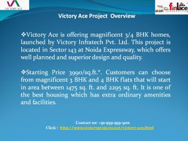 Victory Ace Lavish Apartments in Noida @ +91-9599595101