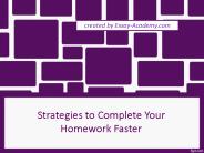 Strategies to Complete your Homework Faster