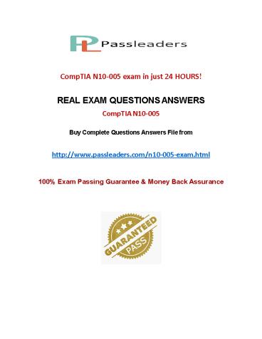 Passleader N10-005 Dumps