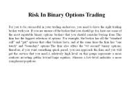 Choosing a Binary Options Signals Provider