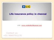 Life insurance policy in chennai