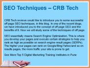 Off Page SEO Techniques – CRB Tech