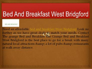 Bed And Breakfast West Bridgford (2)