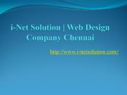 i-Net Solution, Web Design Company Chennai