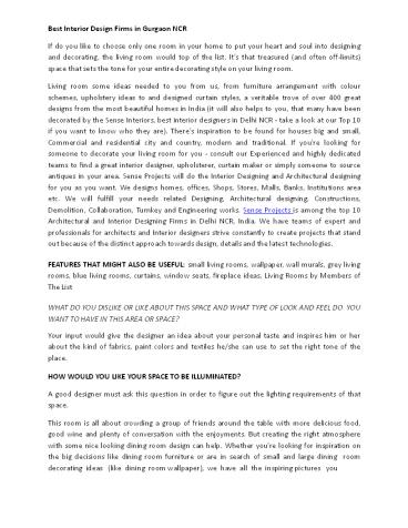 Best Interior Design Firms in Gurgaon NCR