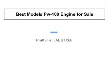 Most Competitive Prices of PW-100 Engine (1)