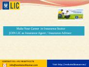Join lic as Insurance Agent/Insurance Advisor