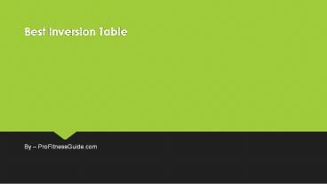 Best Inversion Table for the Money in the Market (1)