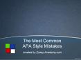 The Most common APA Style Mistakes PowerPoint PPT Presentation