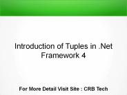 Introduction of Tuples in .Net Framework 4