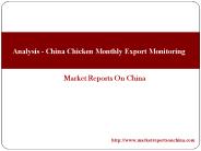 Analysis - China Chicken Monthly Export Monitoring