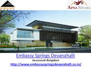 Embassy Springs Devanahalli Project Apartments | Bangalore