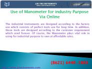 Use of Manometer for industry purpose via online