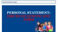 Personal Statement: Issues of Length and Form PowerPoint PPT Presentation