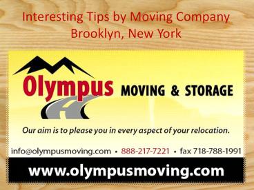 Interesting Tips by Moving Company Brooklyn, New York