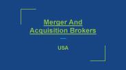 Searching For Merger And Acquisition Brokers