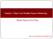 Analysis - China Coal Monthly Export Monitoring