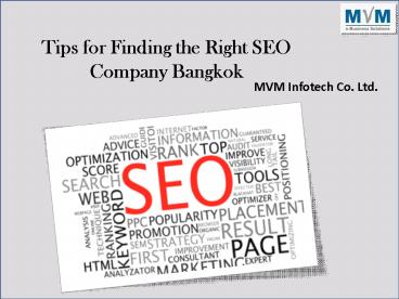 Tips for Finding the Right SEO Company Bangkok
