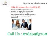 MBA Admissions Open for 2016-18