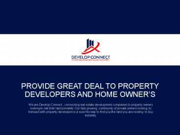 Sell Your House Fast - Develop Connect