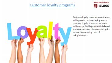 Customer loyalty programs