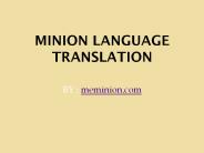 How to speak minionese