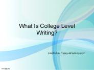 What is college level writing