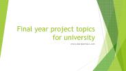 Final year project topics for university