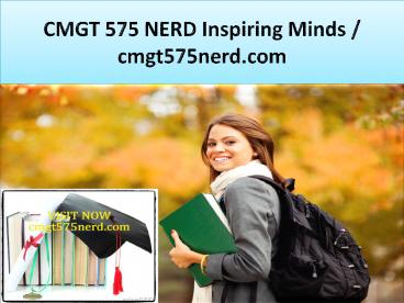 CMGT 575 NERD Inspiring Minds / cmgt575nerd.com