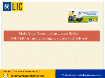 How to become lic agent in chennai