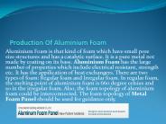 Production Of Aluminum Foam Panel