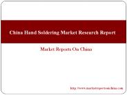 China Hand Soldering Market Research Report