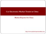 Car Electronics Market Trends in China
