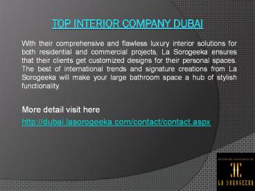 Top Interior Company in Dubai