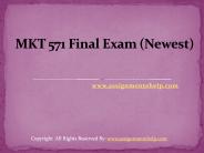 MKT 571 Final Exam (Newest)